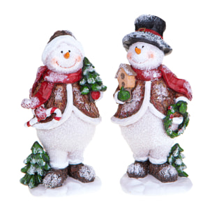 Pupazzi Natale con Albero - Pezzi 2 - 8,5xH15,5x6,5cm - Bianchi Dino SpA
