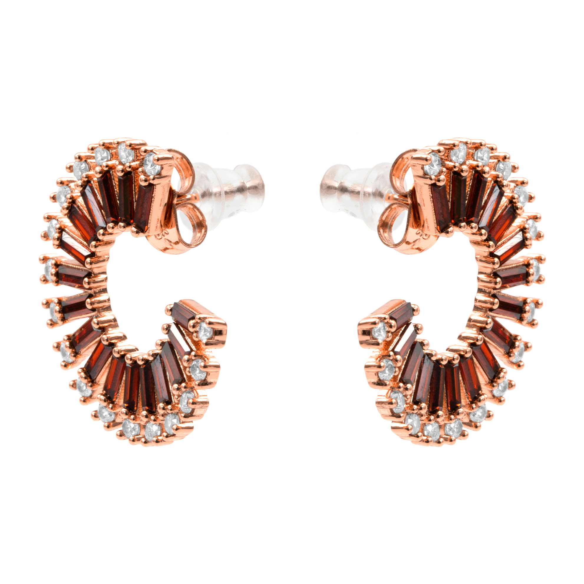 Pendientes Umres acabado oro rosa 18k