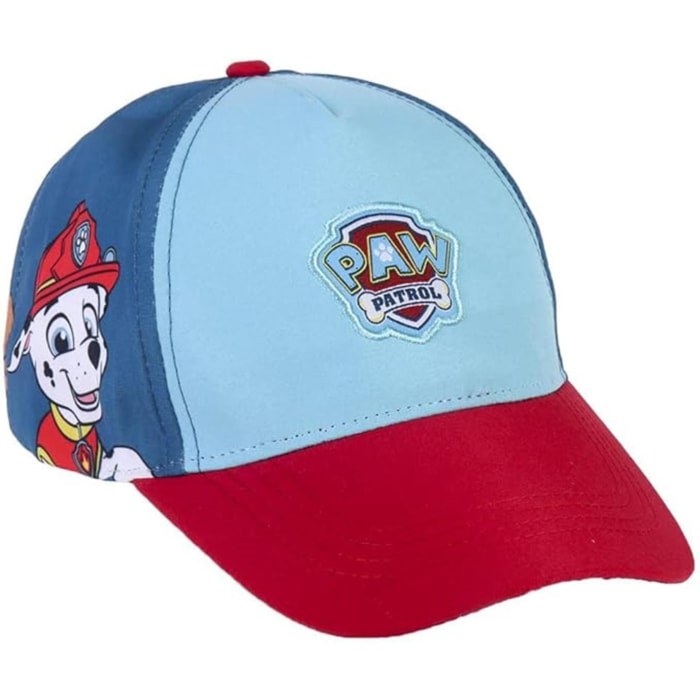 Gorra con visera curva de la patrulla canina - tricolor - apta de 4 a 8 años - con material brillante - gorra para niños con velcro trasero ajustable