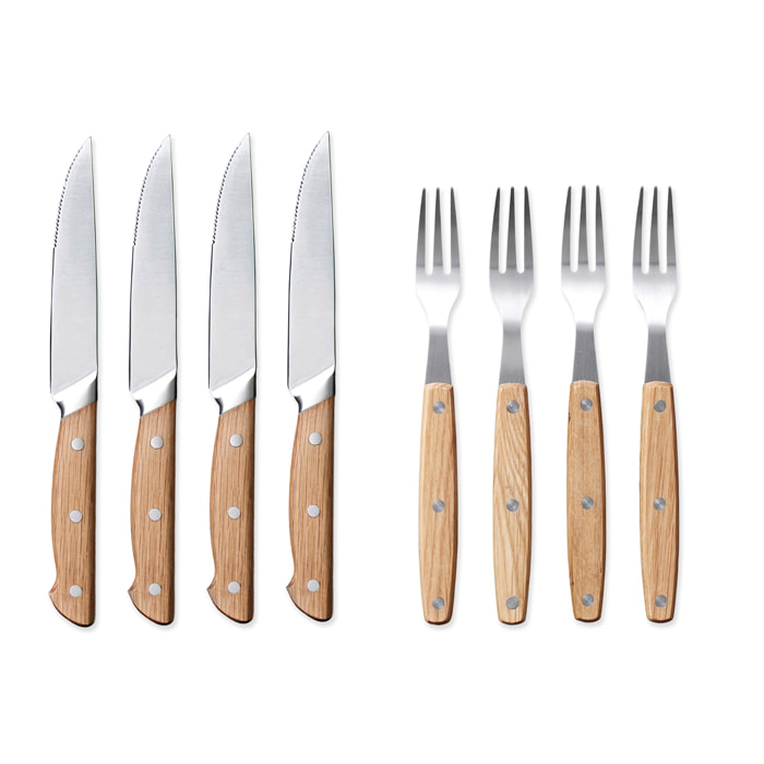 Ensemble de 8 couverts Foresta en Chêne