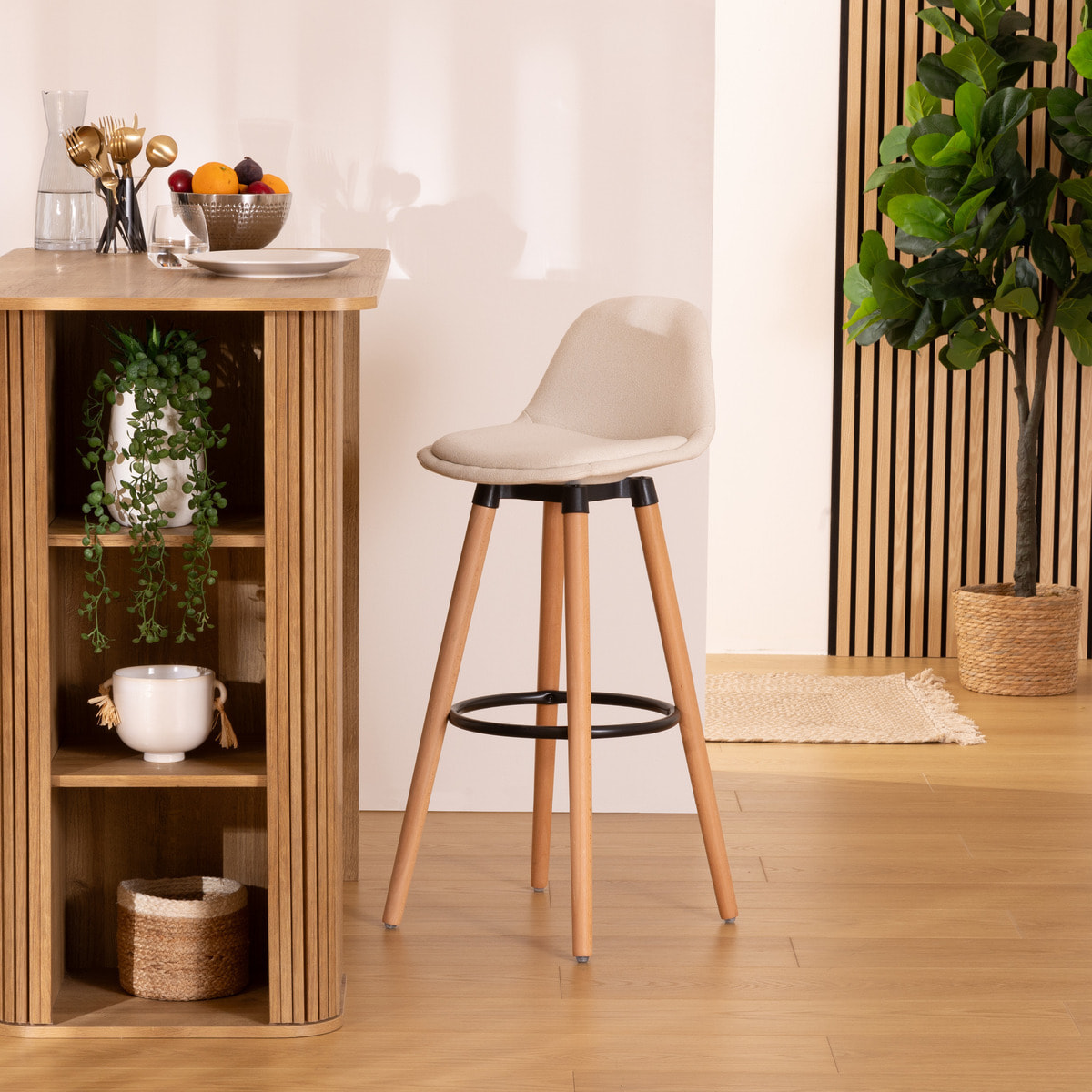 Tabouret de bar "Maxon" blanc H92,5cm
