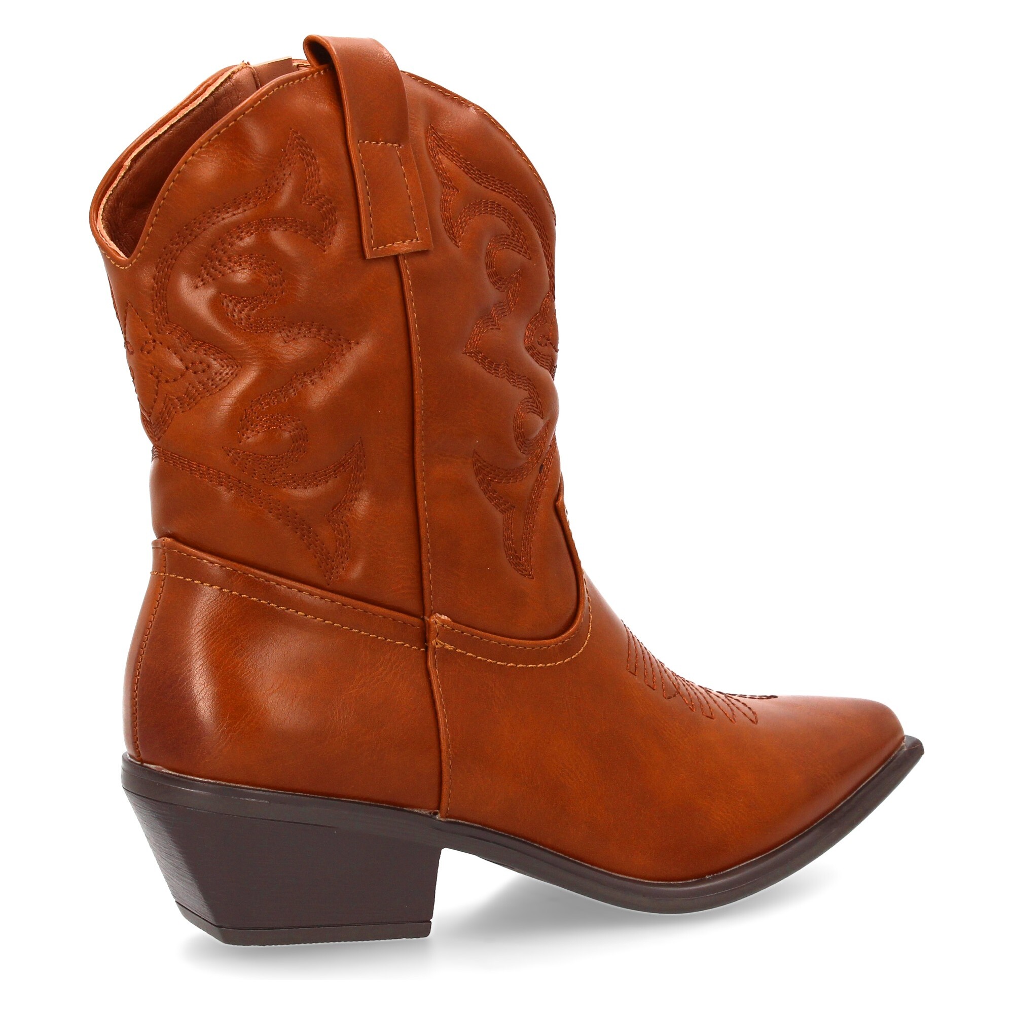 Botín cowboy con grabados en la caña