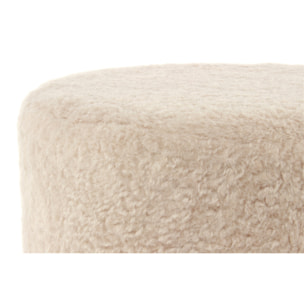 Pouf Gipsy 425 in Finta Pelliccia Avorio e Oro