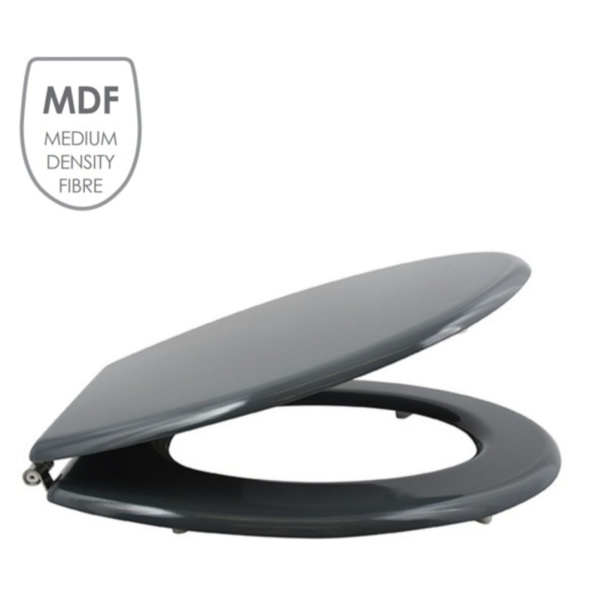 Abattant wc MDF CLEO Gris Anthracite - Charnières Inox MSV