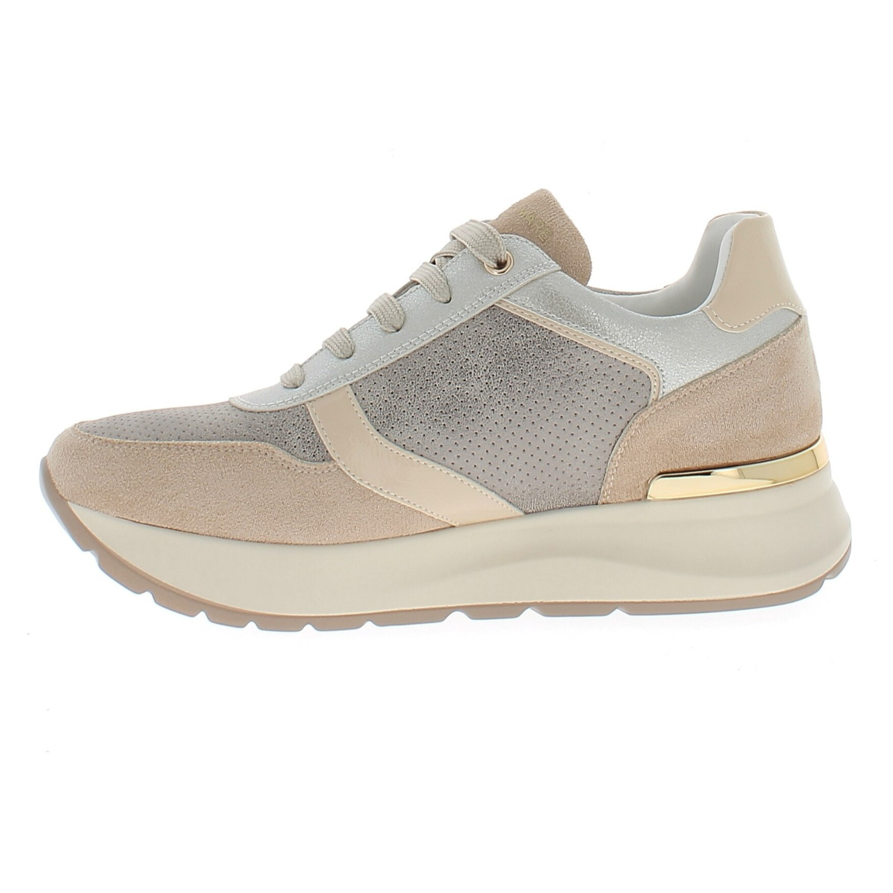 Armata di Mare Scarpe Donna Sneakers Casual Zip Laterale con Soletta in Memory Foam AMD S61H10 Beige Bronze