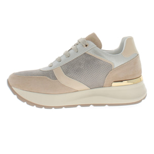 Armata di Mare Scarpe Donna Sneakers Casual Zip Laterale con Soletta in Memory Foam AMD S61H10 Beige Bronze