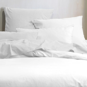 Taie d'oreiller unie en coton bio - Blanc