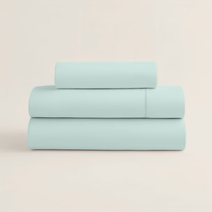 Juego de Sábanas Lisas - 100% Microfibra - Incluye 1 o 2 Fundas de Almohada + 1 Sábana Bajera - Verde Claro