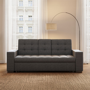 Canapé convertible gris foncé avec rangements TILIA