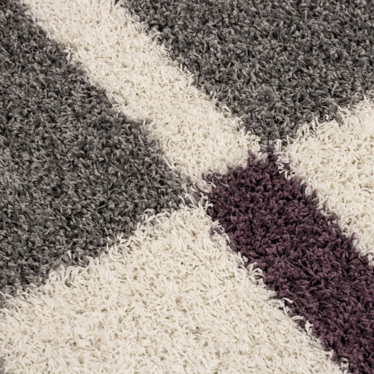 Tapis poils longs shaggy tissé motif géométrique NICO