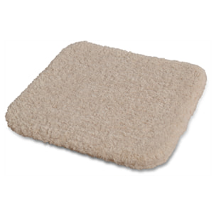 Galette de chaise carrée en tissu bouclette - Naturel