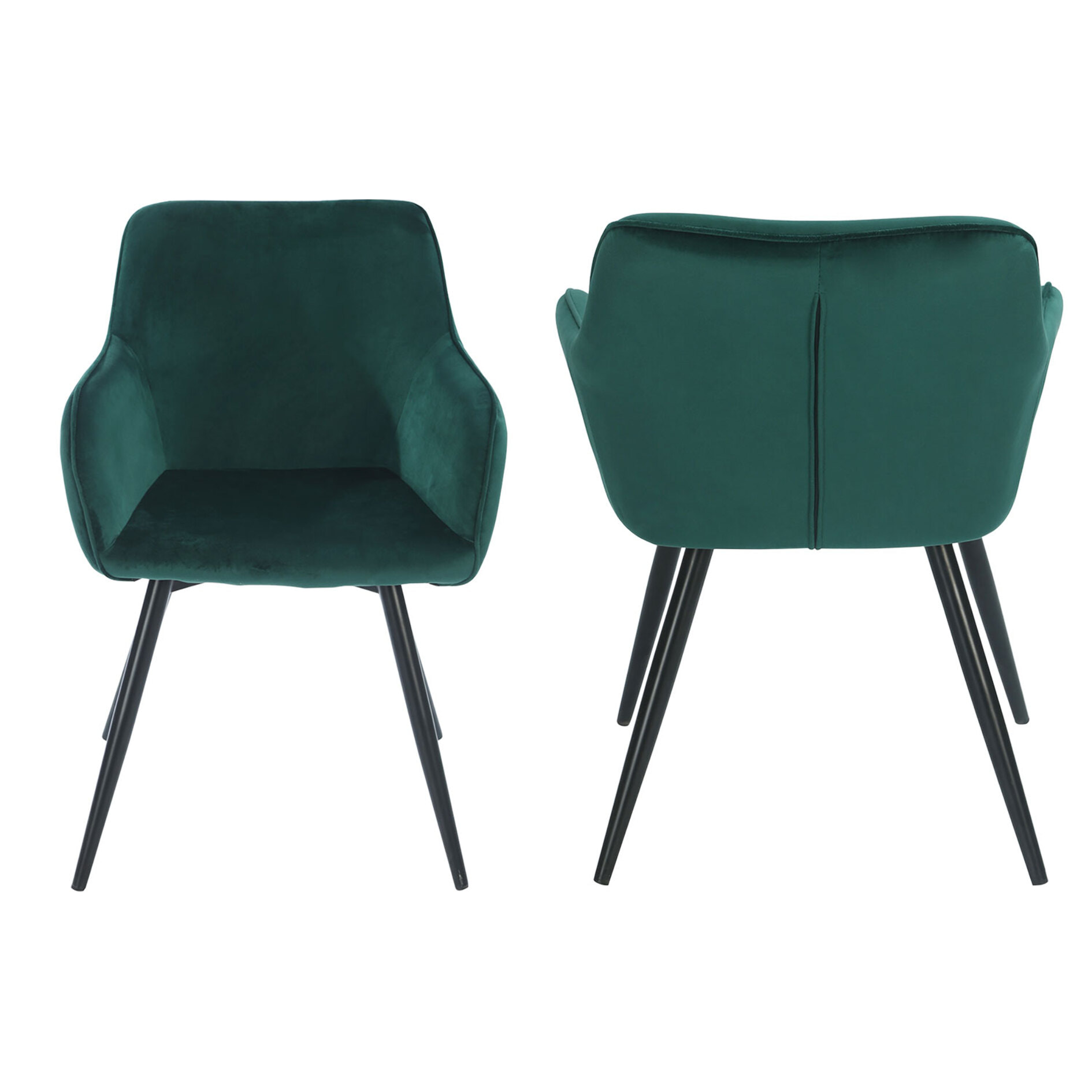 Chaise vintage GISELE velours vert