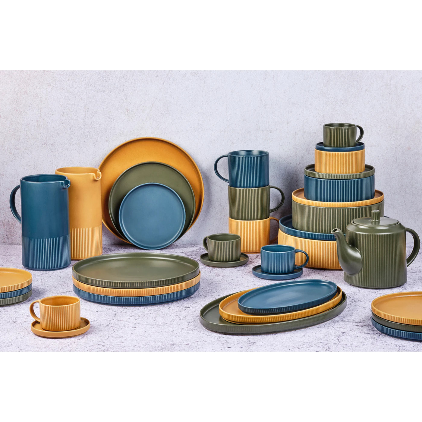 Saladier SCANDI Ø21,5cm et Ø27,5cm - 2 pièces - Ocre