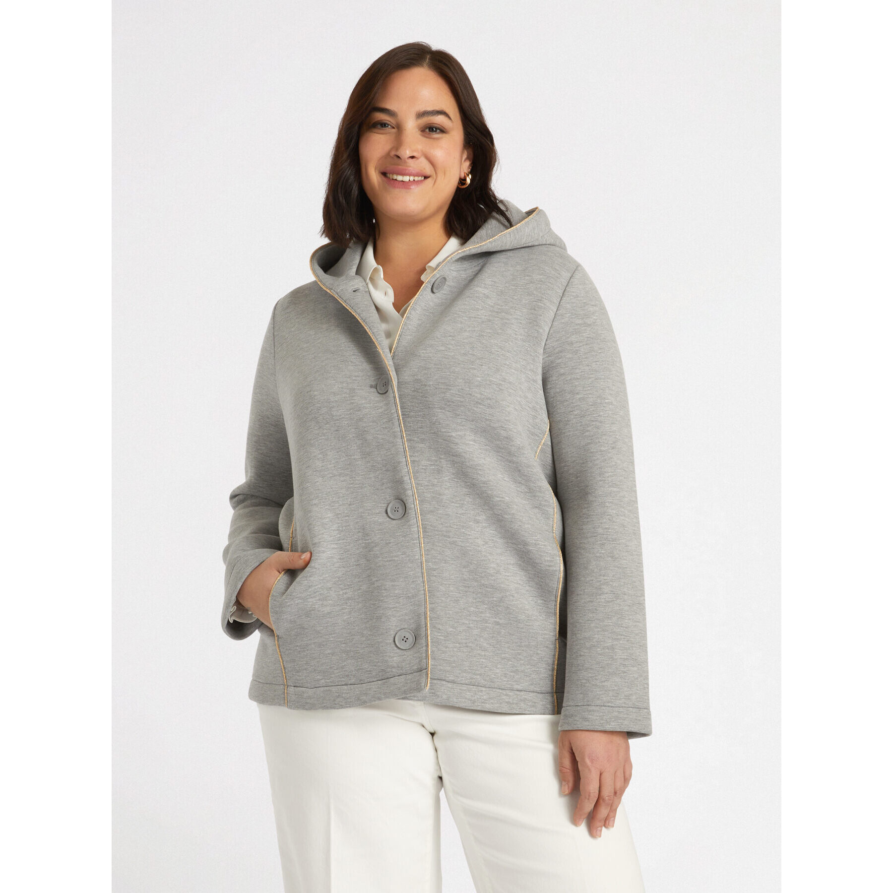 Fiorella Rubino - Chaqueta sudadera con capucha - Gris