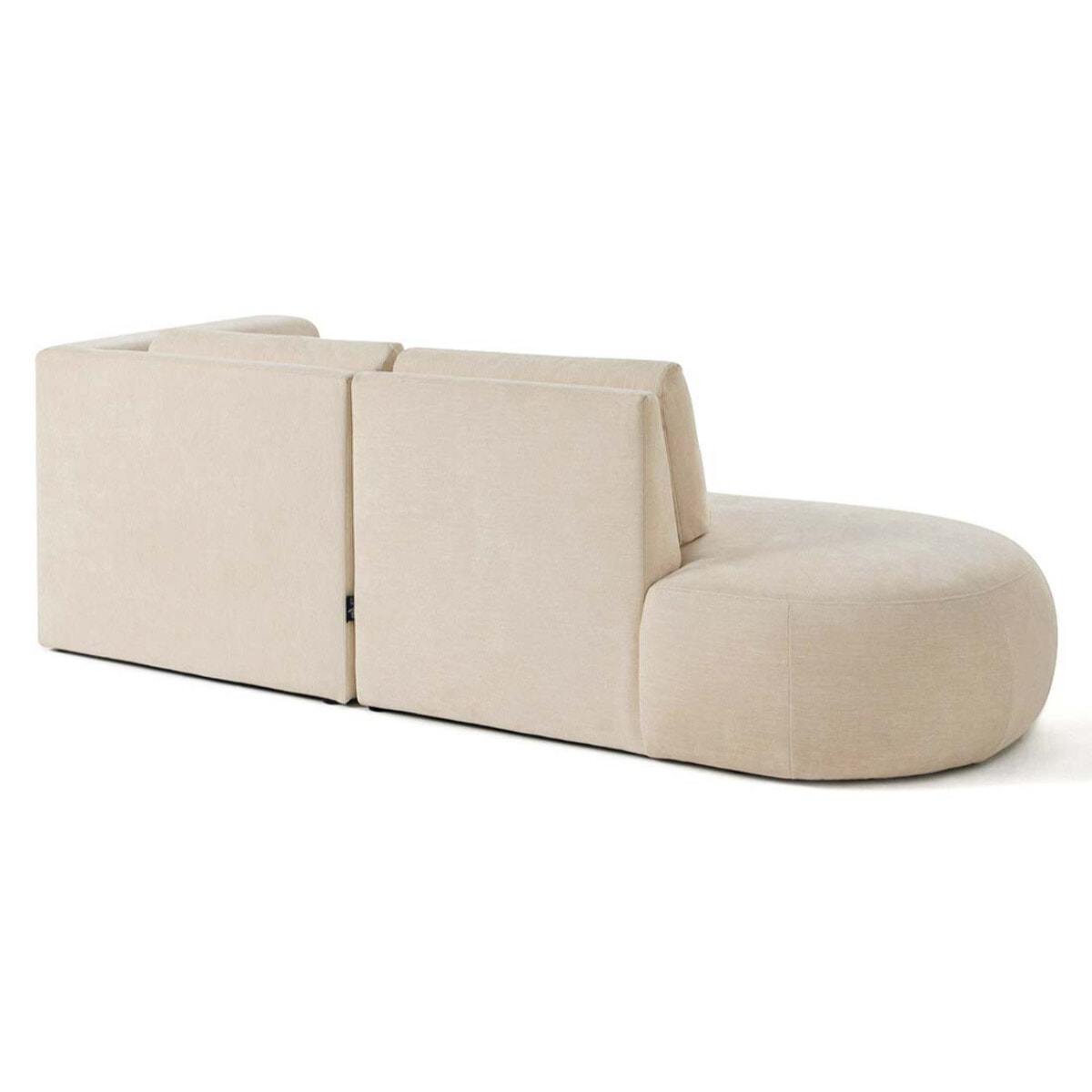Santorini - canapé modulable d'angle droit + pouf - 4 places - en tissu texturé - Beige