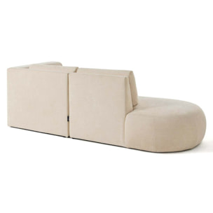Santorini - canapé modulable d'angle droit + pouf - 4 places - en tissu texturé - Beige
