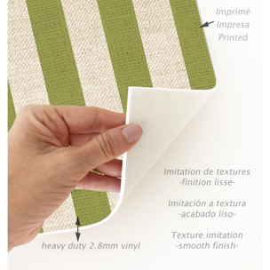 Alfombra de vinilo Dynamic Verde Oliva 133x200 cm -PVC antideslizante, vinilica para cocina o salón, lavable, estilo abstracto