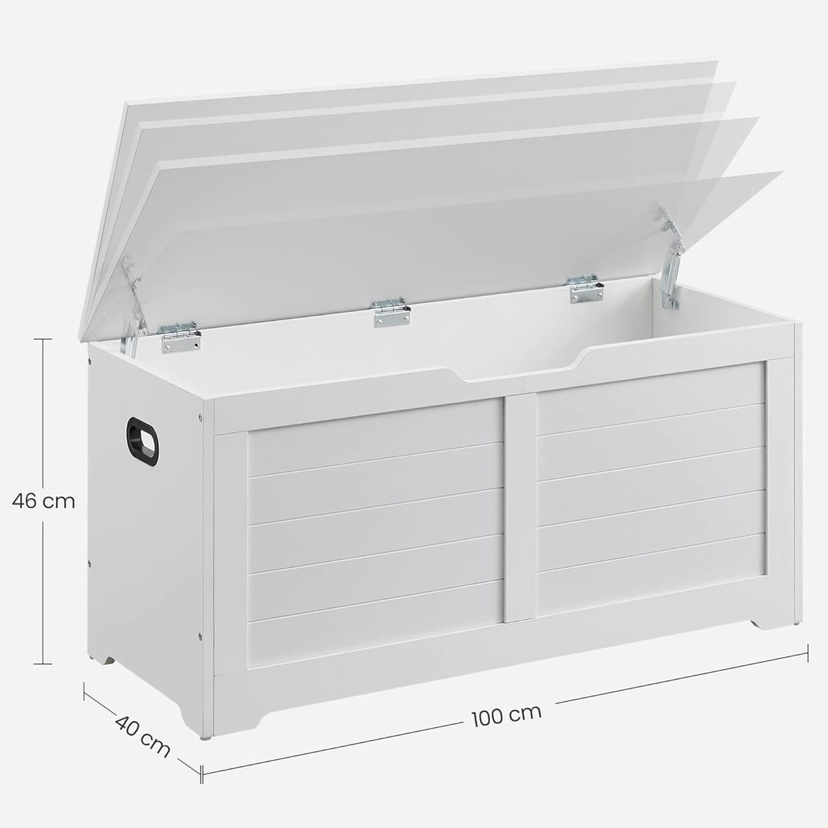 Panca Contenitore Oslo in Legno Bianco con Maniglie