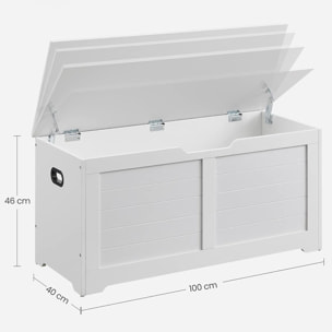 Panca Contenitore Oslo in Legno Bianco con Maniglie