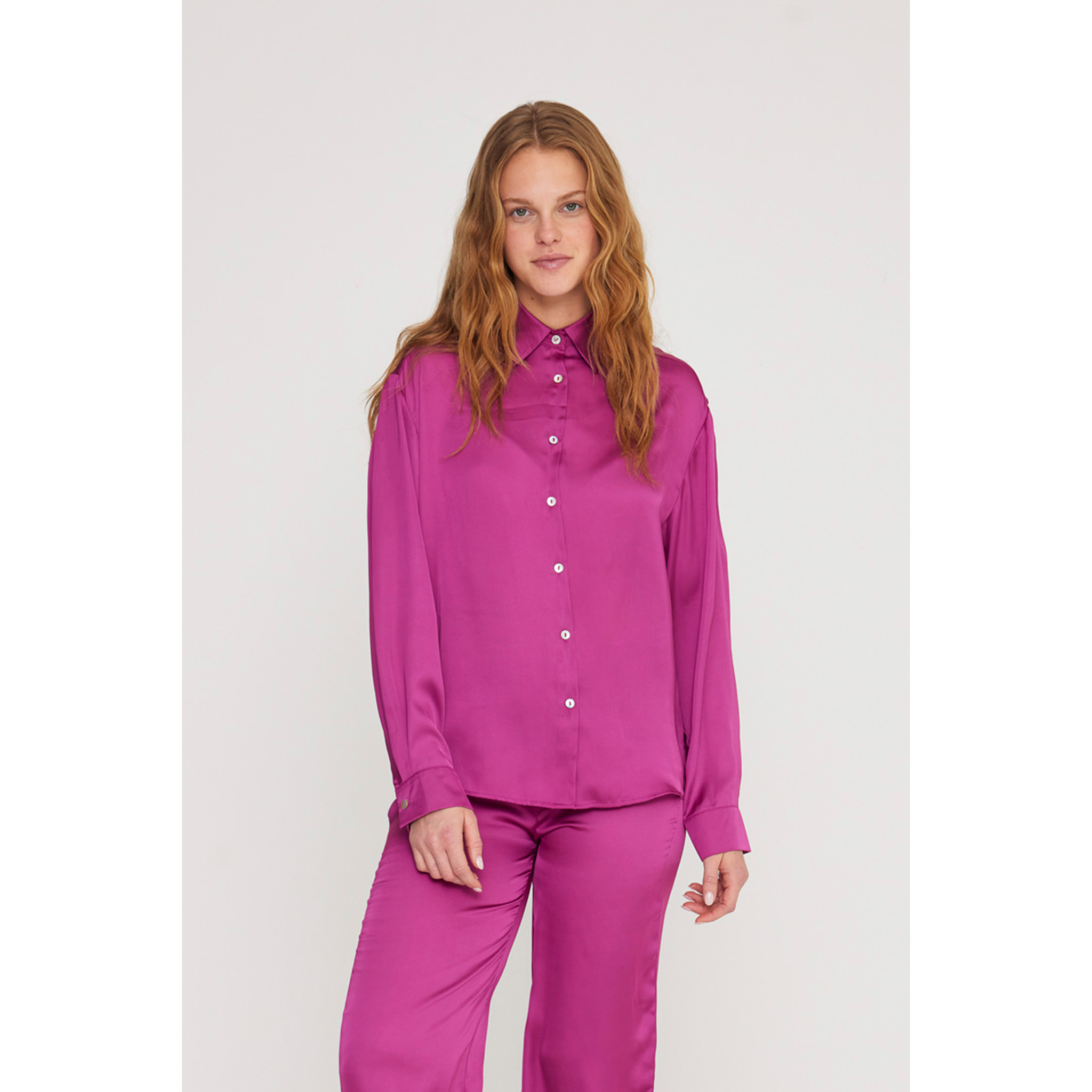 Pigiama donna florencia in raso con collo camicia Noidinotte