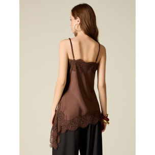 Oltre - Top lingerie asimmetrico - Marrone