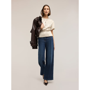 Motivi - Blusa in raso con fascia - Bianco