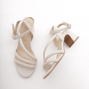 SANDALO TRE FASCE CHOCOLA' PANNA