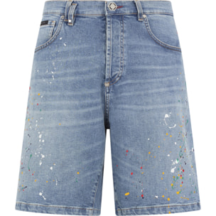 PHILIPP PLEIN Denim Shorts Paint