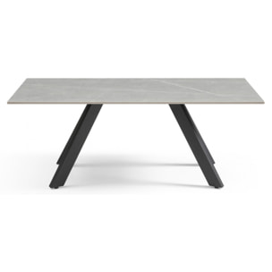 Table basse en céramique 120x60cm marbre grey pieds métal - UNIK