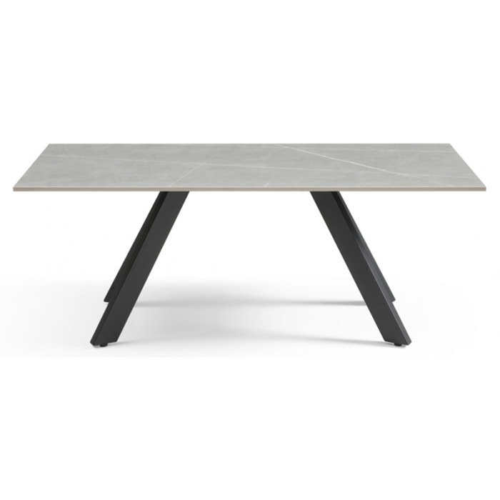 Table basse en céramique 120x60cm marbre grey pieds métal - UNIK