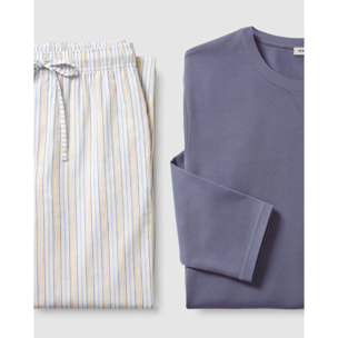 Pigiama lungo in cotone bill indigo