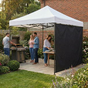 Telo Laterale Da 300X200H Cm Per Gazebo Da Giardino-Nero