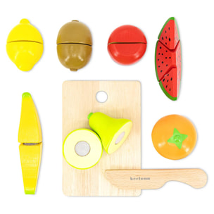 set de frutas FRUIT TABLE para cortar de madera