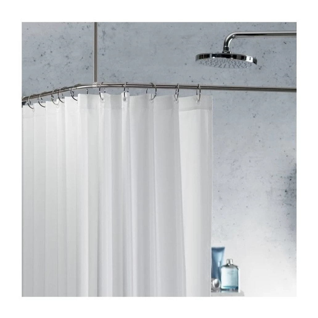 Barre tringle pour rideau de douche d'angle à fixer en Inox SLIM 170x75cm Chromé Spirella