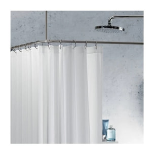 Barre tringle pour rideau de douche d'angle à fixer en Inox SLIM 170x75cm Chromé Spirella