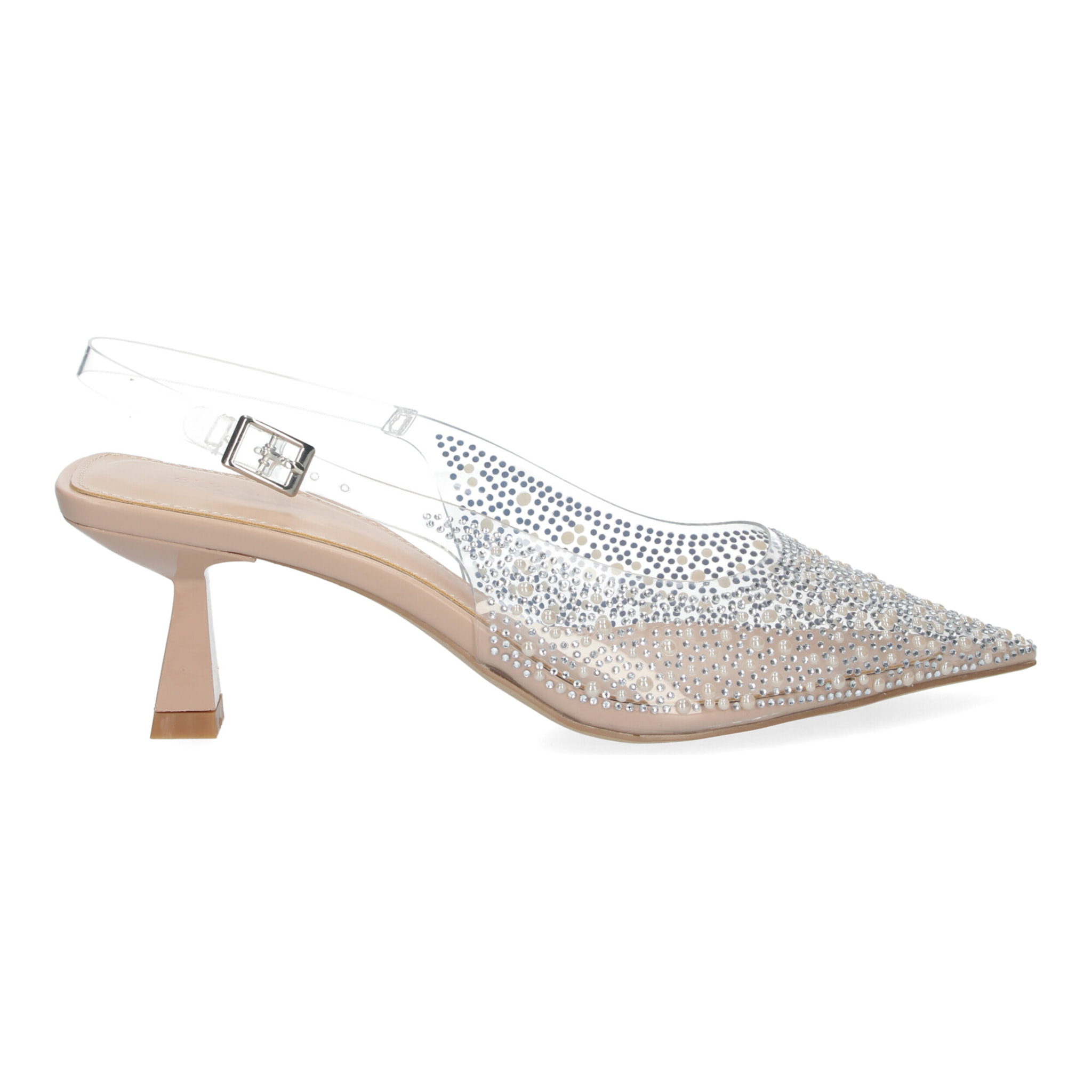 Zapato de Salón Transparente con Brillantes