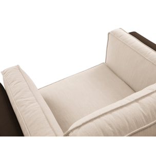 Fauteuil "Christian" imitation cuir beige,marron