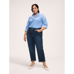 Fiorella Rubino - Camicia a righe in cotone stretch - Azzurro