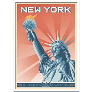 Affiche - New-York Statue de la liberté - Olahoop Travel Posters