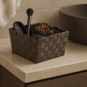 Panier de rangement 14x14x9cm Chocolat MSV