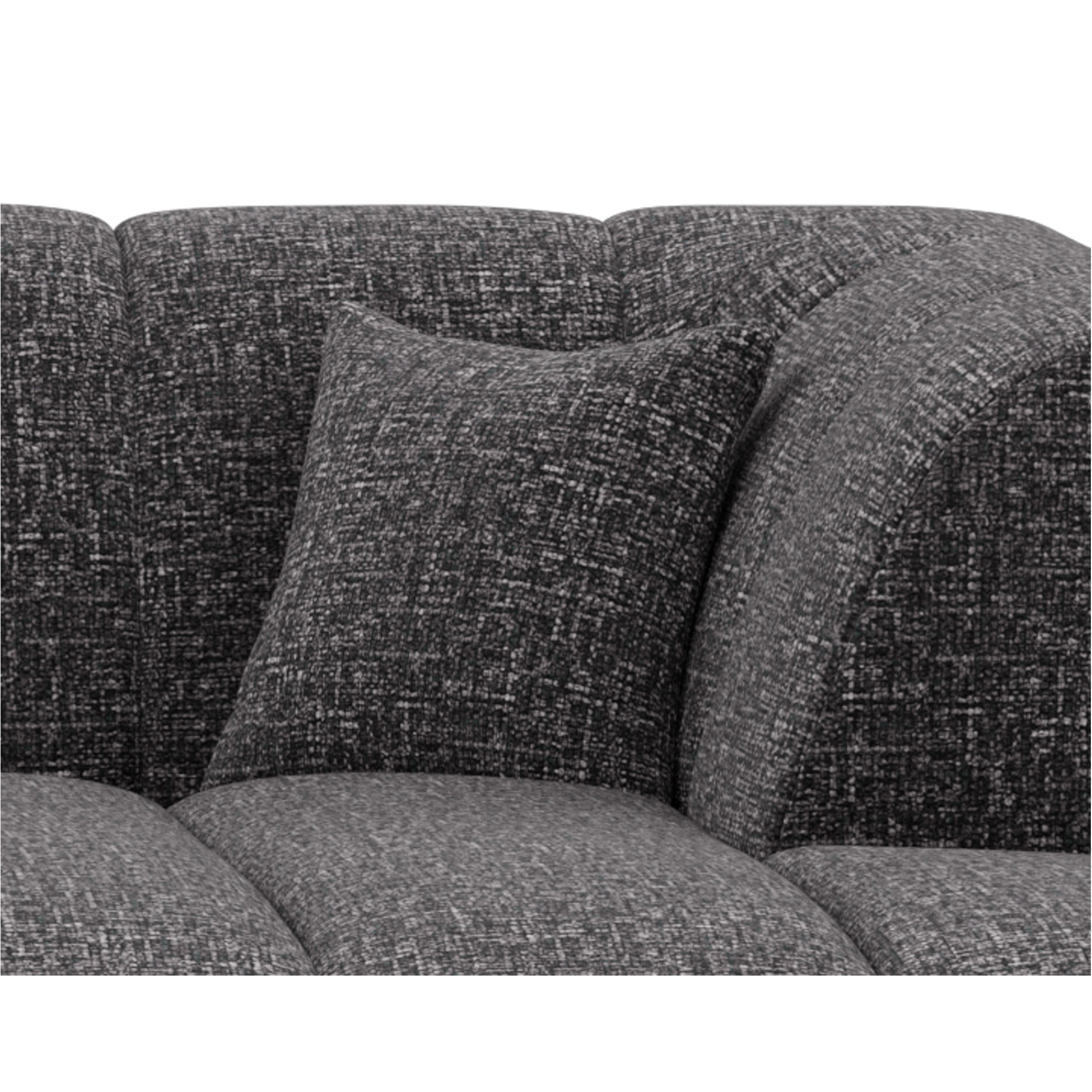 Curtis - canapé d'angle droit 4 places sans accoudoir en tissu texturé - Gris foncé