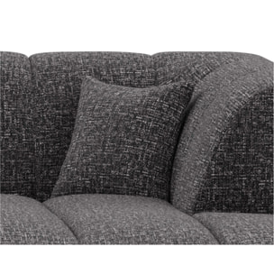 Curtis - canapé d'angle droit 4 places sans accoudoir en tissu texturé - Gris foncé
