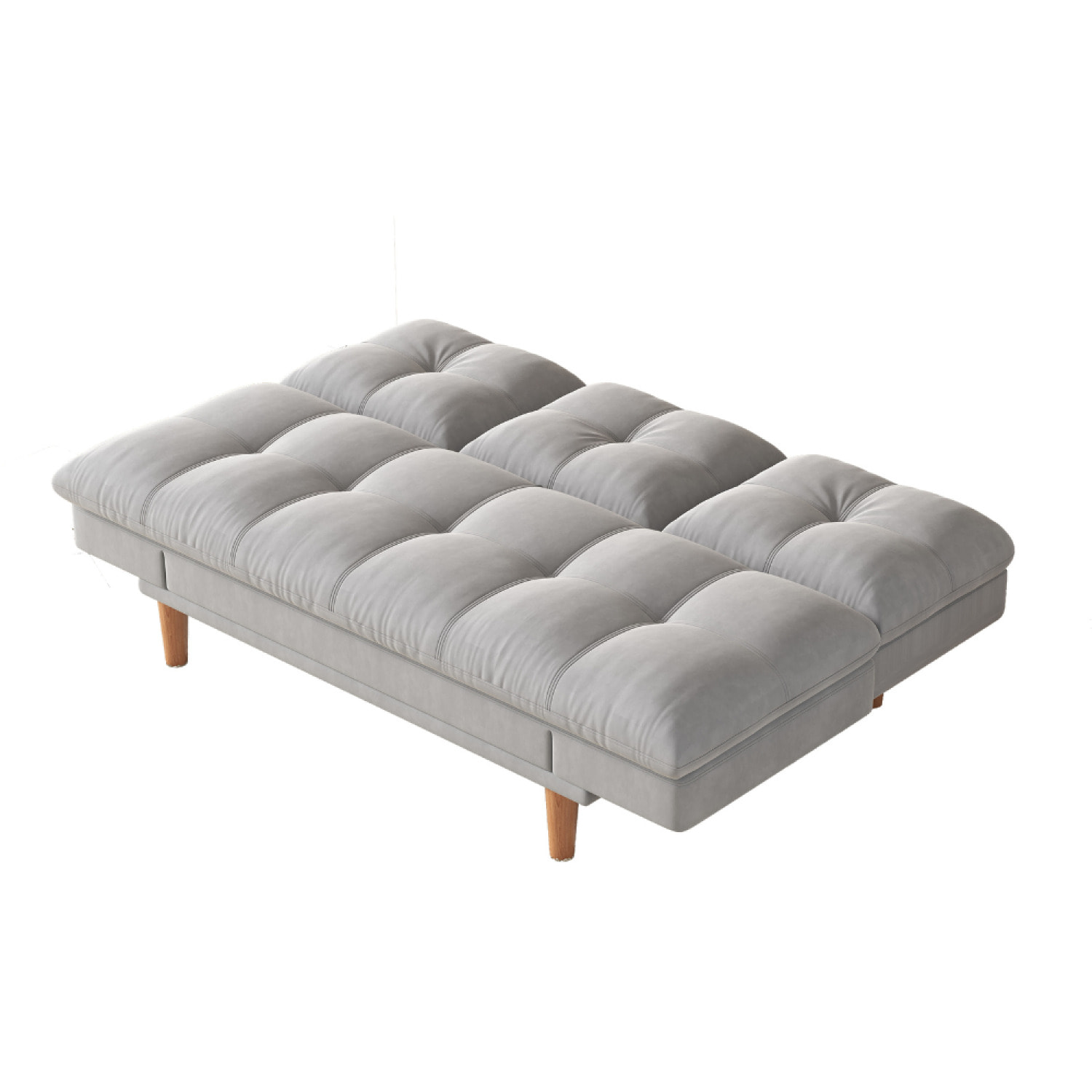 Canapé convertible et modulable 3 places en tissu gris clair PAVIE