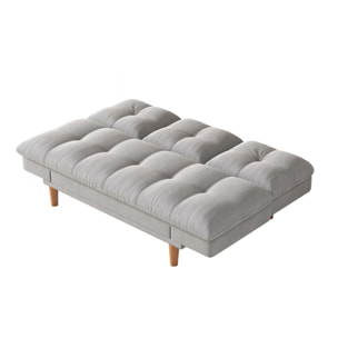 Canapé convertible et modulable 3 places en tissu gris clair PAVIE