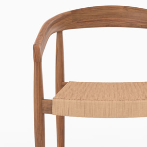 Lot de 2 chaises en bois de teck et corde synthétique - Bali