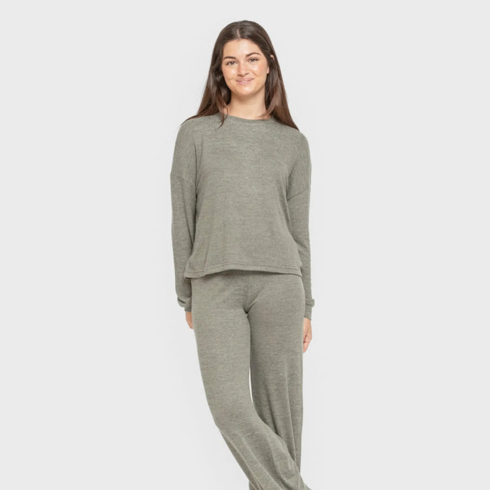Pijama angorina liso verde