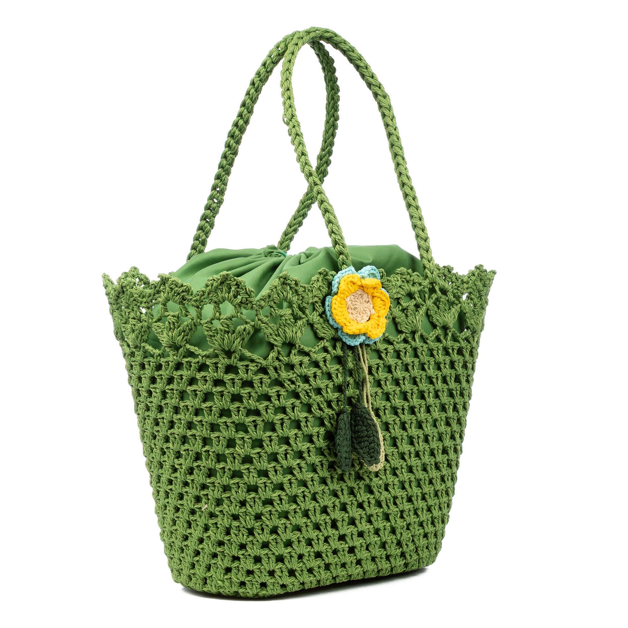 Zeccone bolso de hombro mujer. Fabricado en algodón, con borla decorativa.