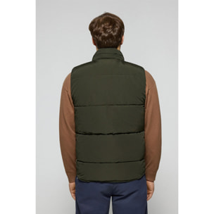 Gilet verde trapuntato con toppa in gomma Polo Club