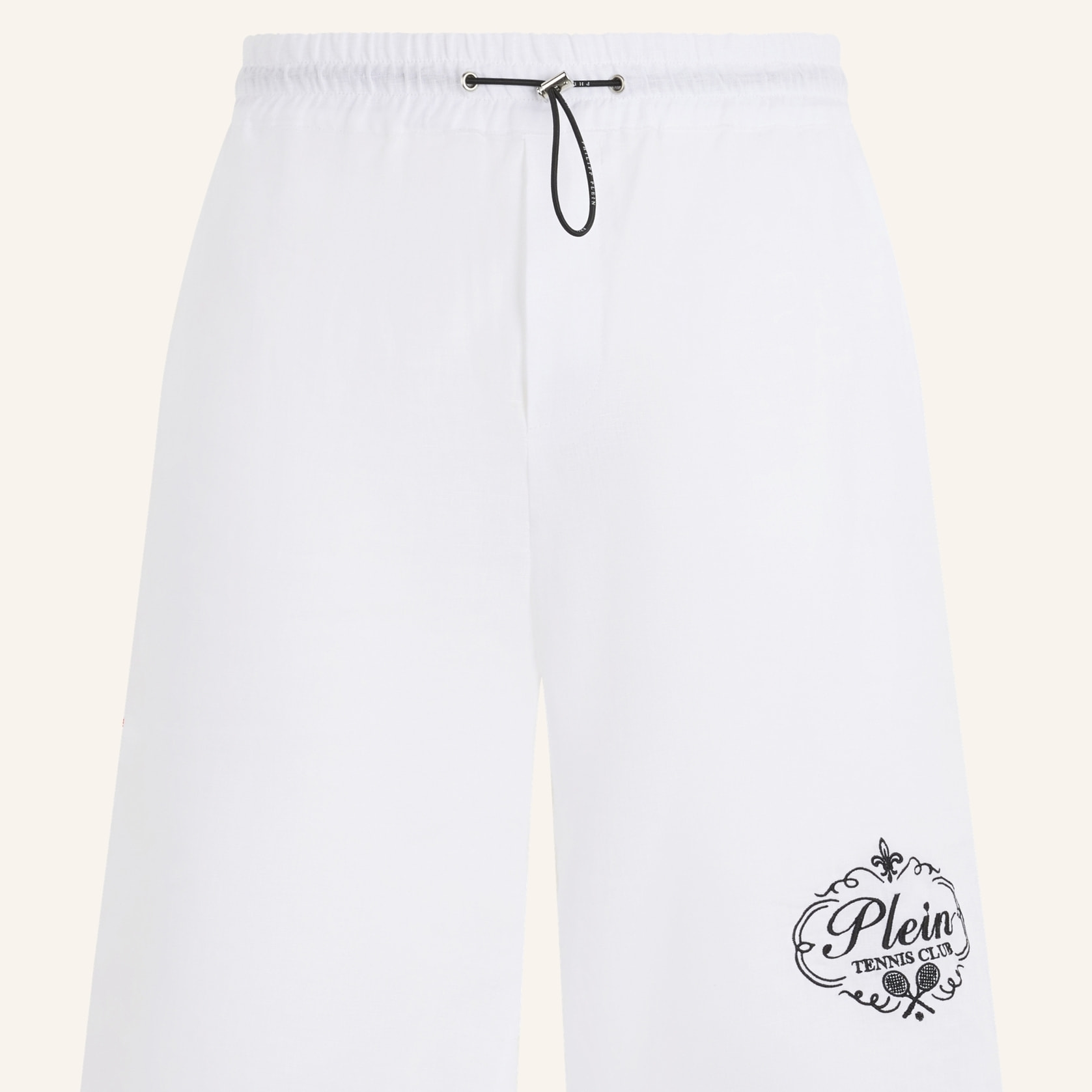 PHILIPP PLEIN Linen Drawstring Shorts Tennis Club