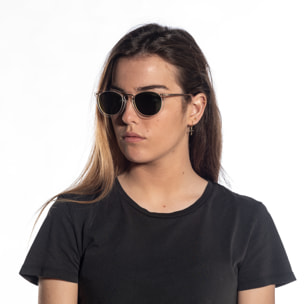 Gafas de sol OCEAN BERLIN - Blanco transparente / De espejo dorado y patillas de metal dorado mate